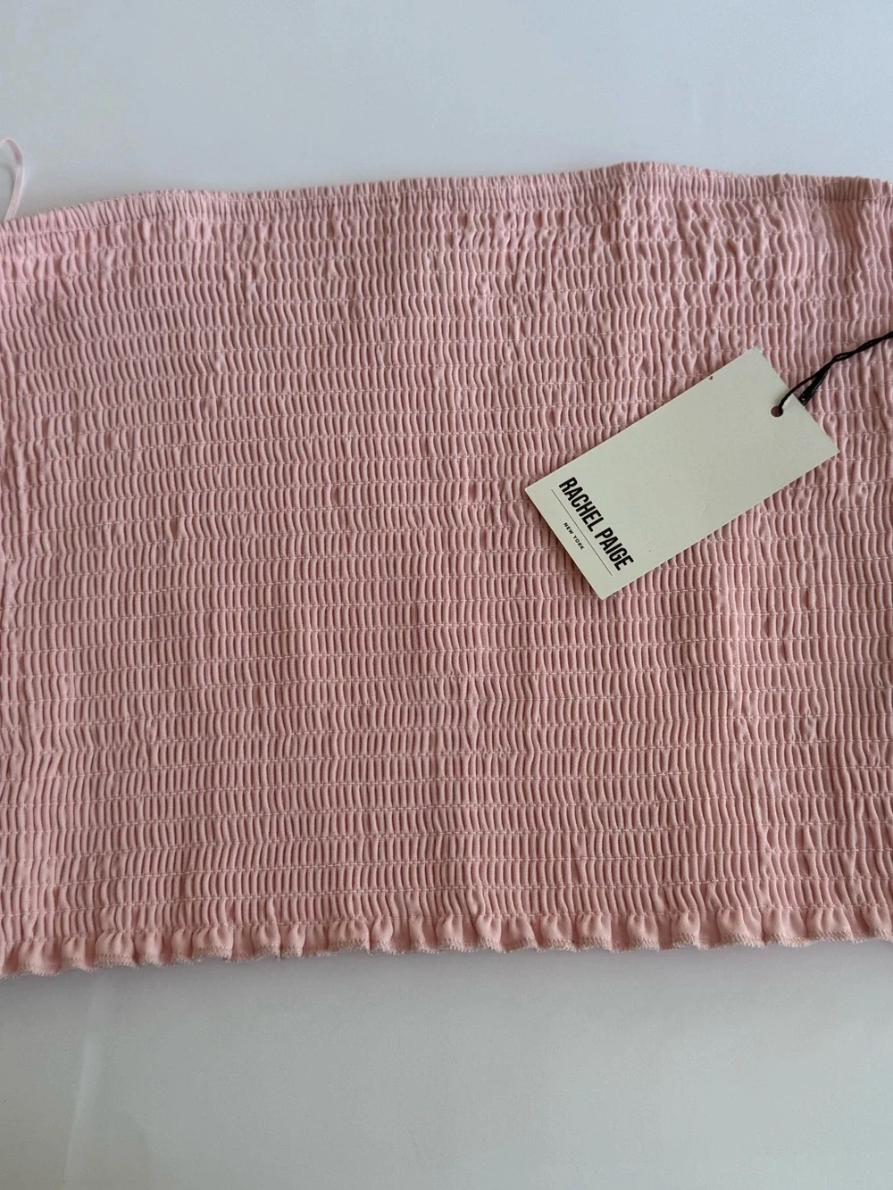 Rachel Paige Pink And Floral Smocked Tube Tops Set 2 Size XL Strapless Shirred